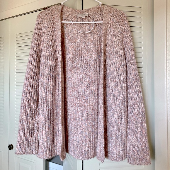 LOFT Sweaters - ⭐️3/$30⭐️LOFT Space-Dye Open Cardigan (Pink Multi)